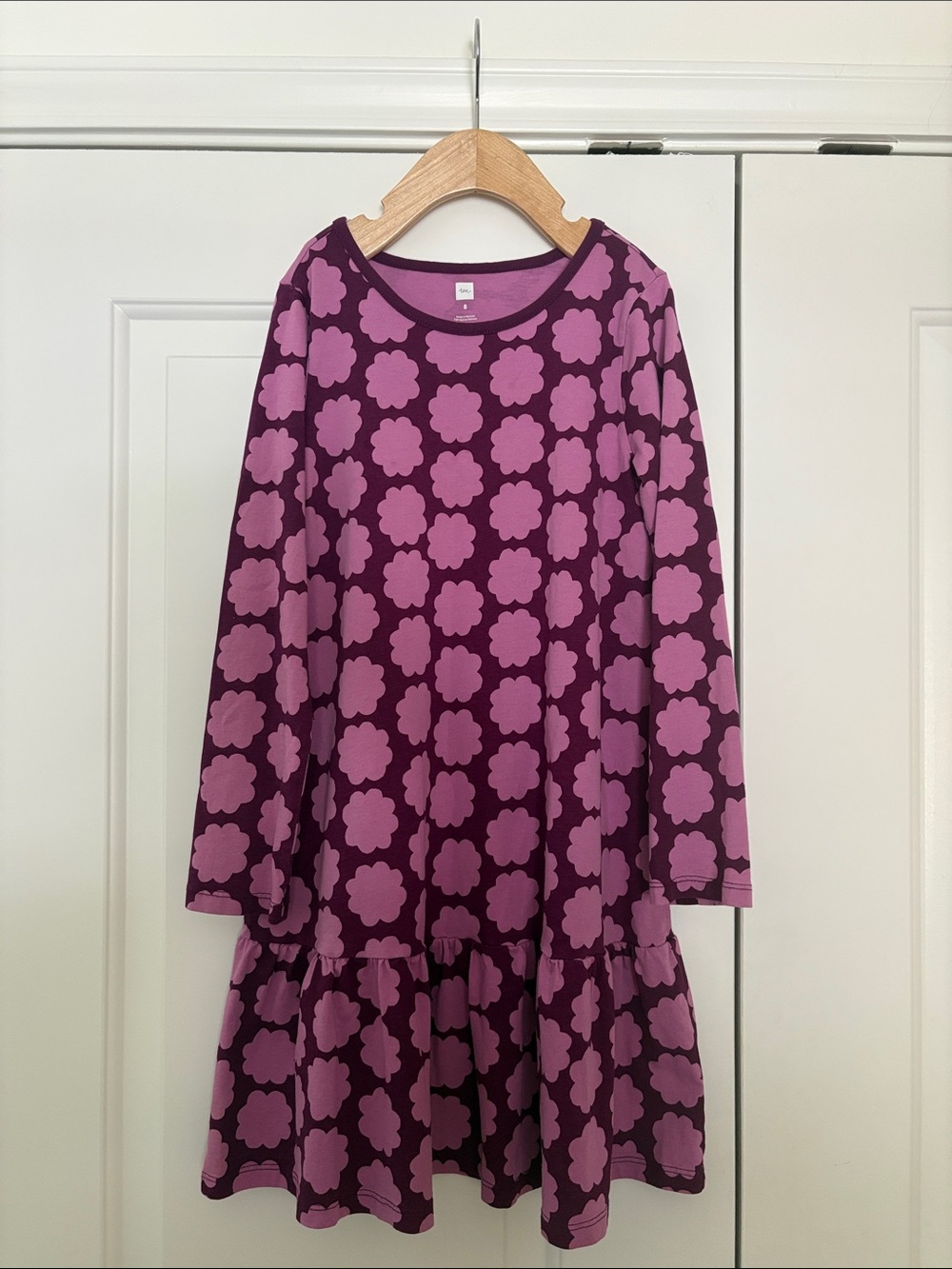 Tea Collection Girls' Purple Floral Drop-Waist Dress
